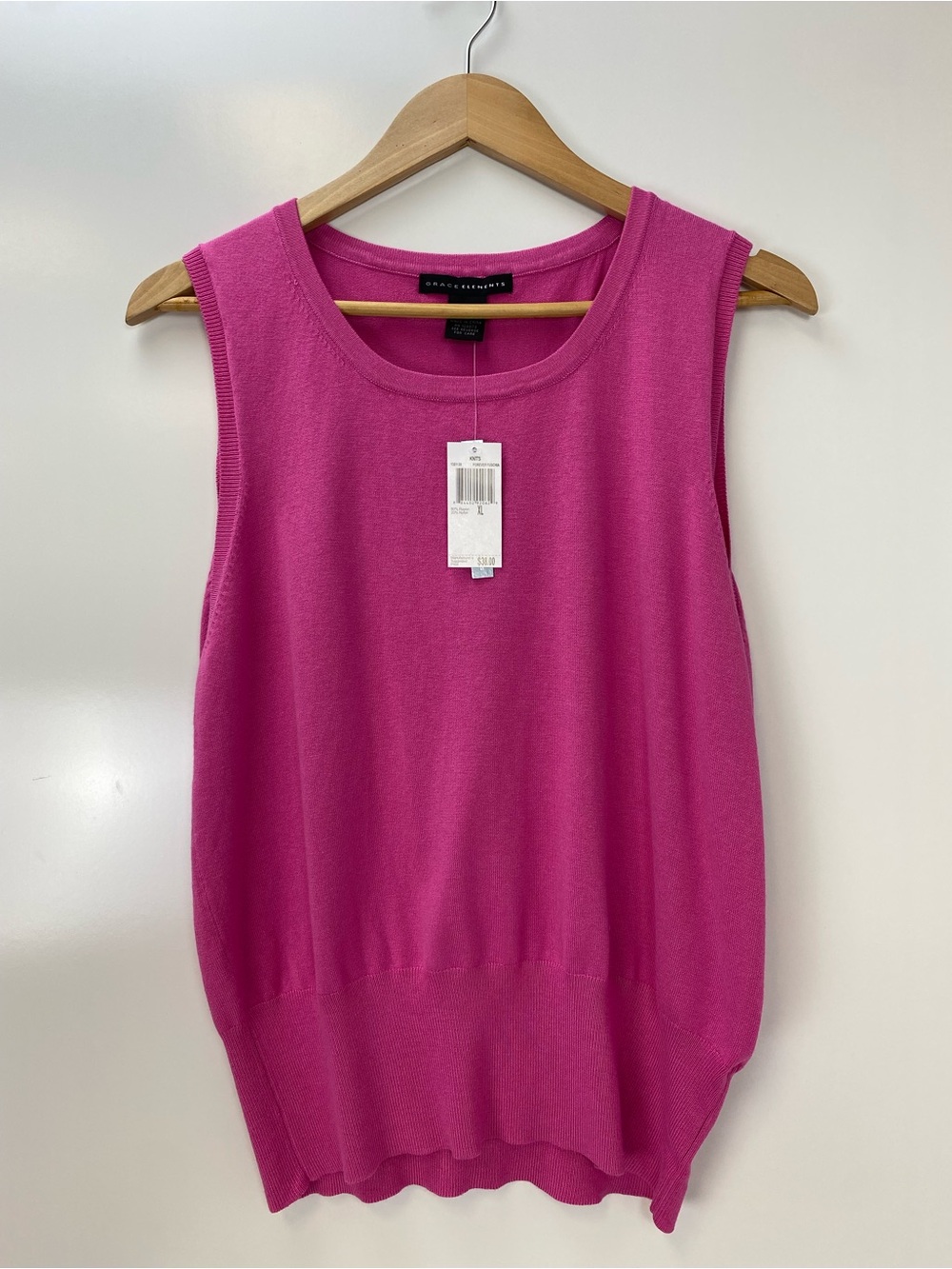 Grace Elements Sleeveless Knit Tank in Bright Fuchsia